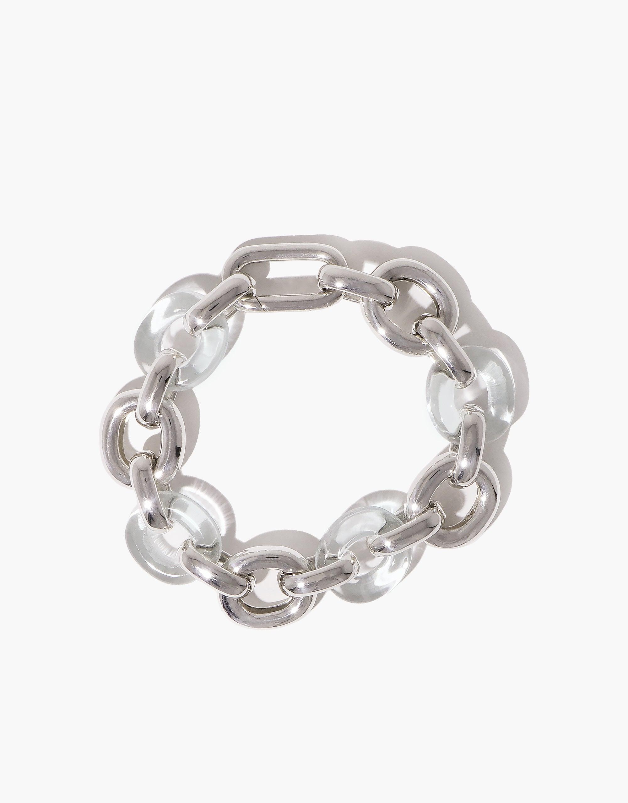 Stylish Connected Loop Bracelet featuring alternating mixed metal and glass links in a circular design, symbolizing unity and upcycling. Elegant accessory from the Loop Collection, representing connection despite separation. Connected Loop Bracelet | Mixed Metal & Glass by CLED