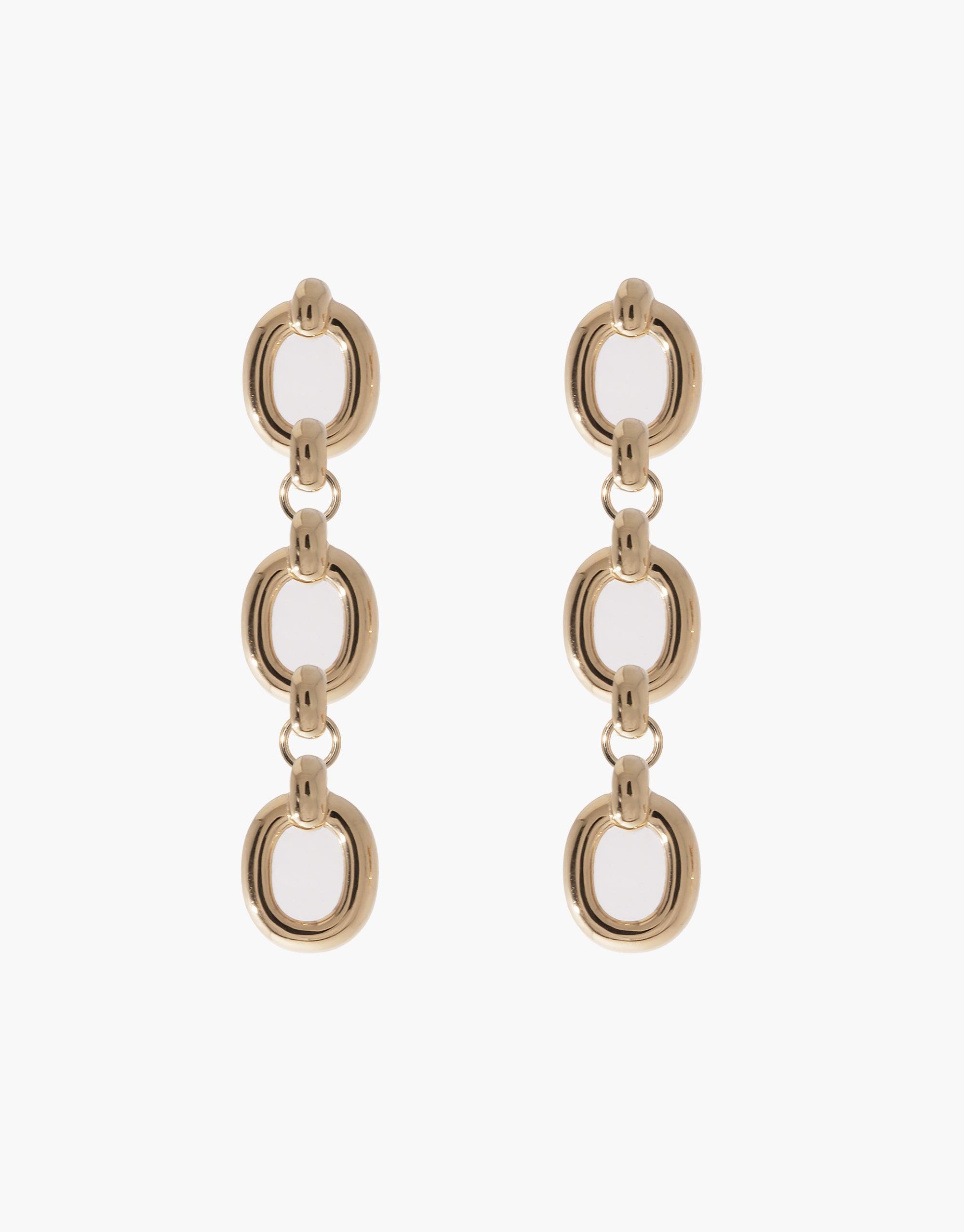 Trio Core Loop Earrings, featuring a pair of intricately designed gold loops. Part of CLED's eco-conscious Loop Collection, symbolizing unity and crafted from repurposed materials.