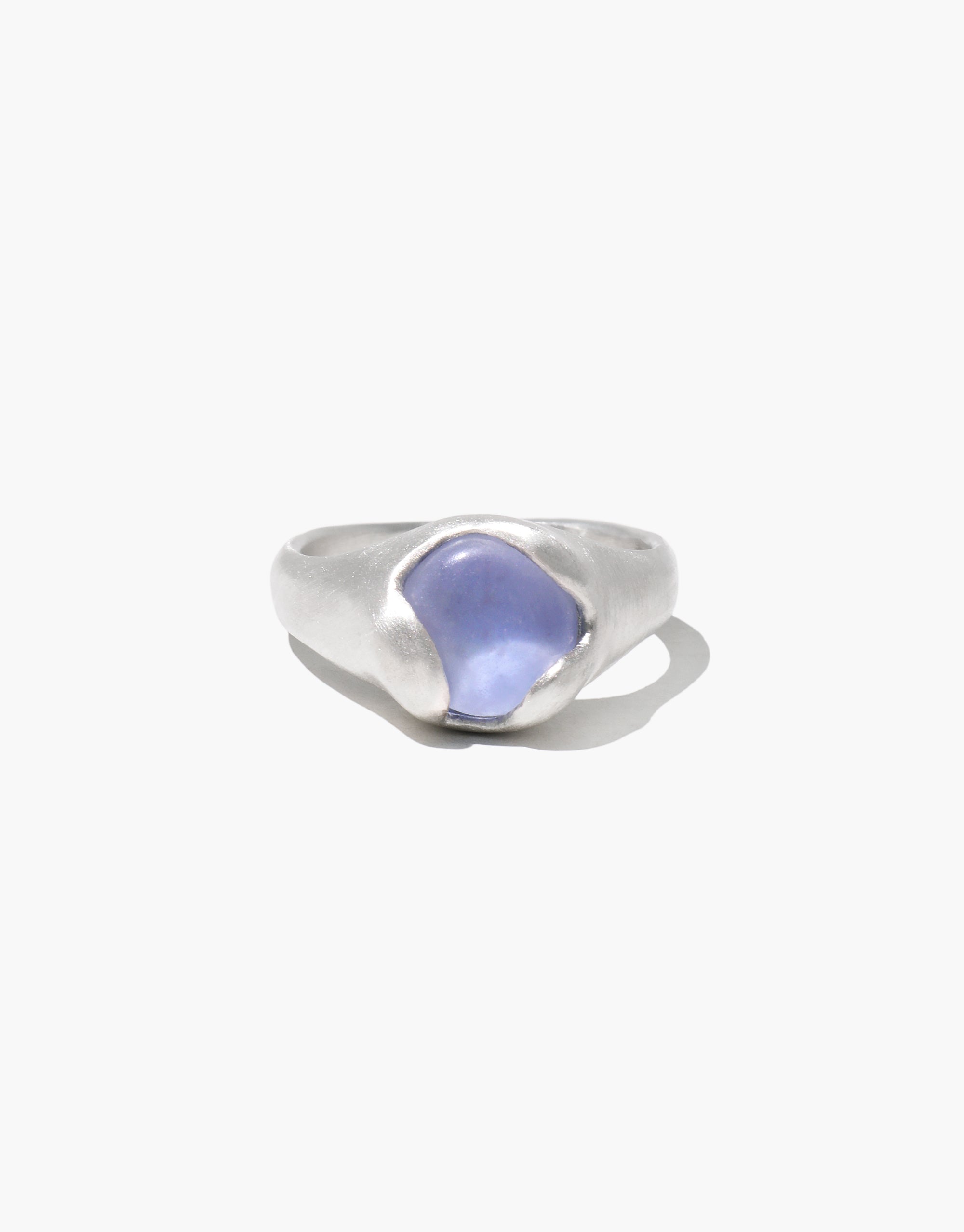 Orb Ring features a matte finished purple-blue Eco Gem, organically shaped and set in a silver bezel, embodying serenity and balance from CLED's eco-conscious Serenity Collection.