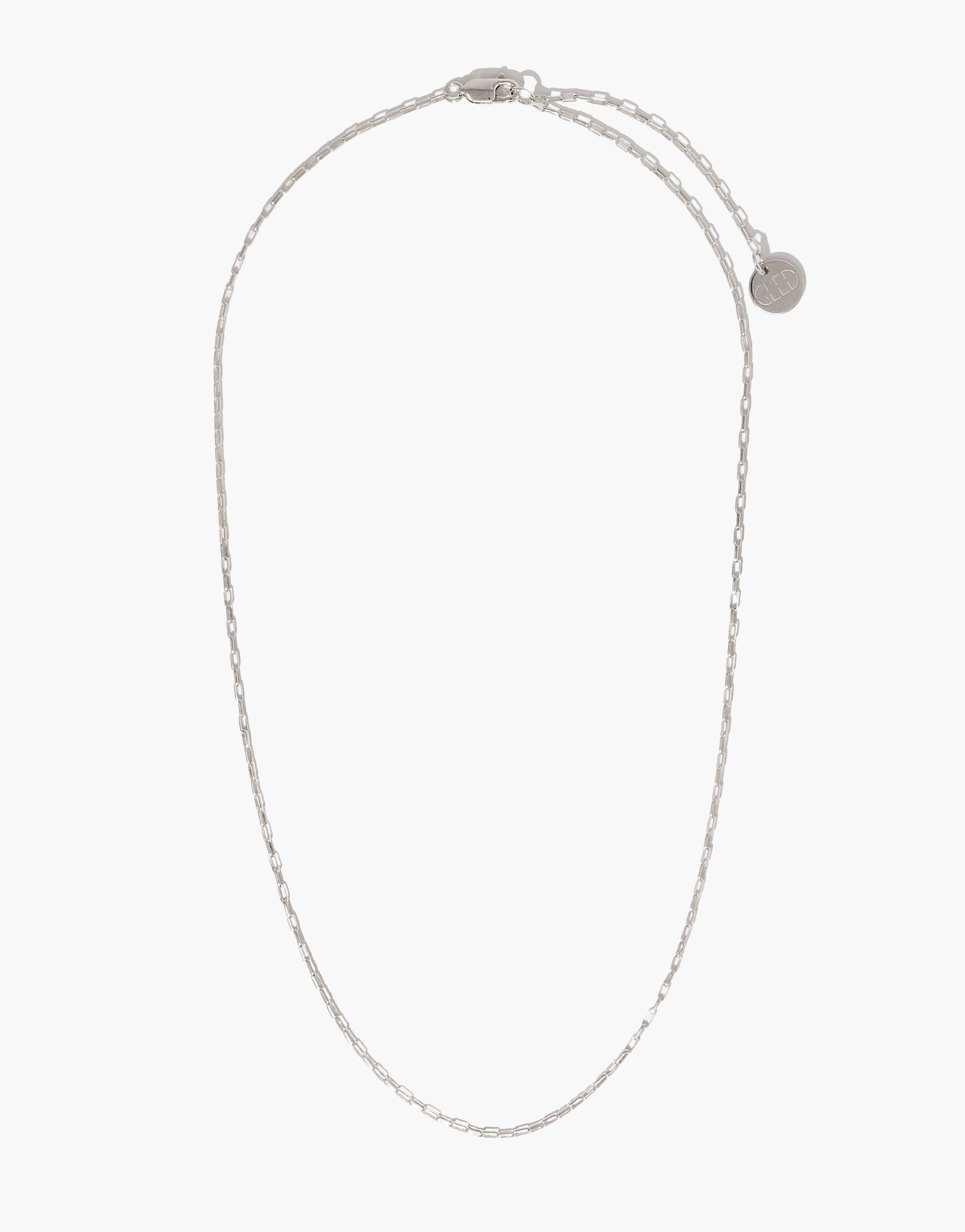 Elegant silver Icon Chain Necklace featuring a delicate chain design, perfect for layering or wearing alone. Versatile accessory for creating a personalized look. Icon Chain Necklace | C by CLED
