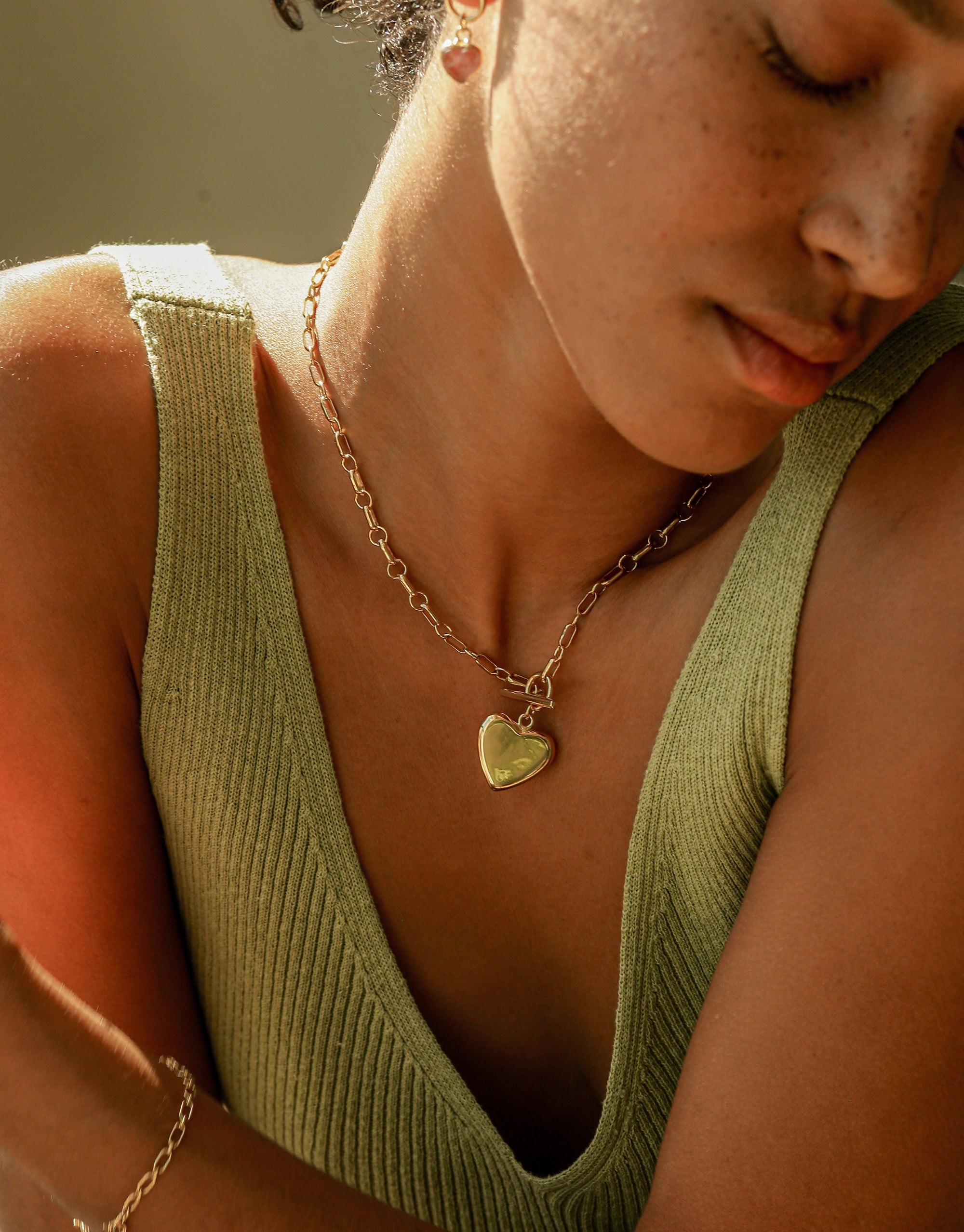 Heart Frame Toggle Necklace