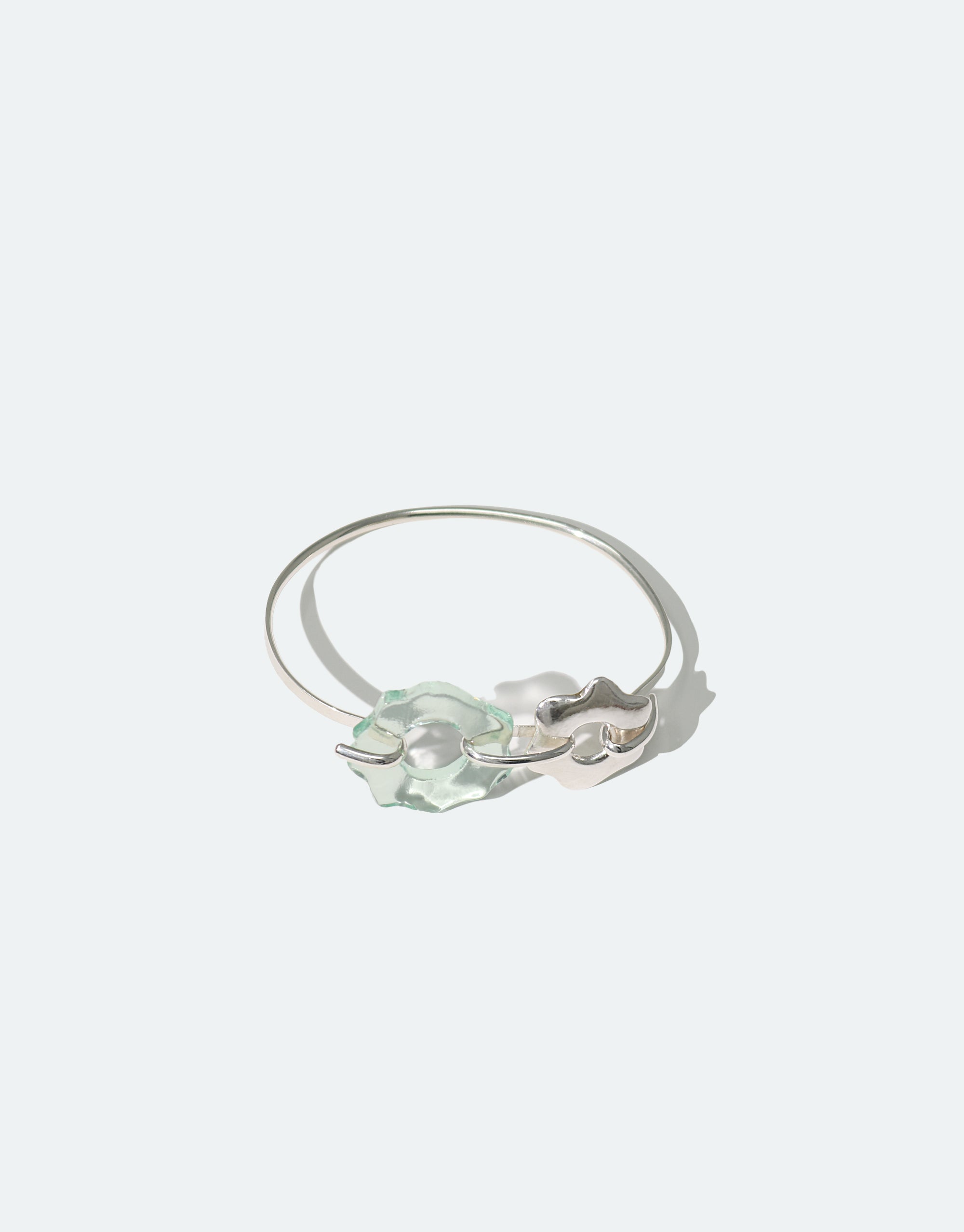 CLED Eco Conscious Sustainable upcycled jewelry made from Eco Gems and sterling silver from recycled glass | Avens Cuff Bracelet
