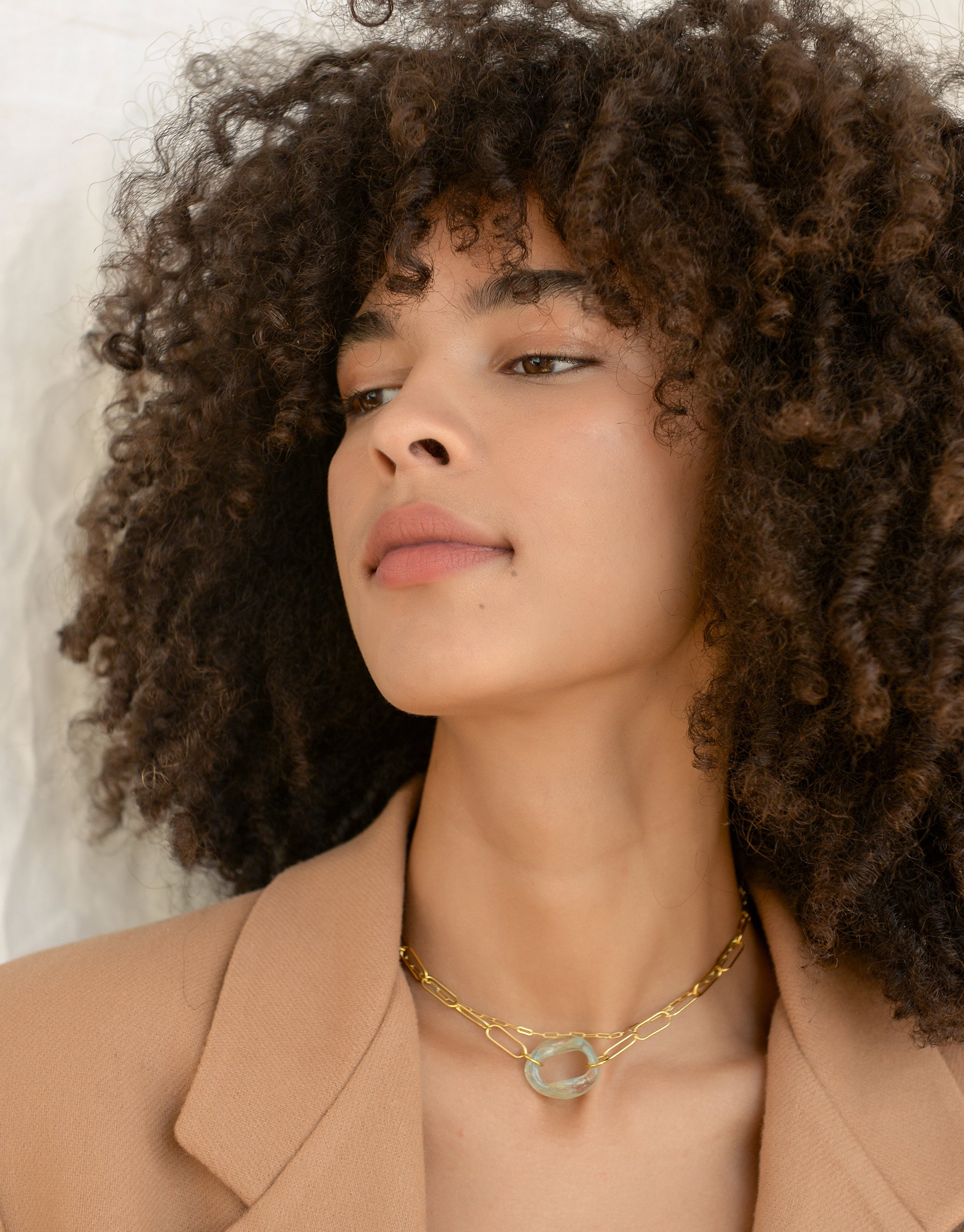 CLED Eco Conscious Sustainable upcycled jewelry made from Eco Gems and sterling silver from recycled glass | The Day Loop Necklace