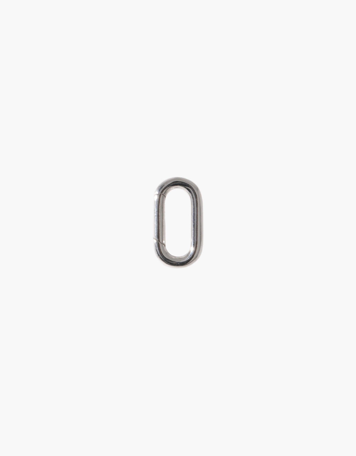Sleek silver oval-shaped Loop Stud Earring component for customizable jewelry. Versatile metal connector for attaching charms, creating unique dangling earrings. Simple yet elegant design for mix-and-match styling. Loop Stud Earring by CLED.