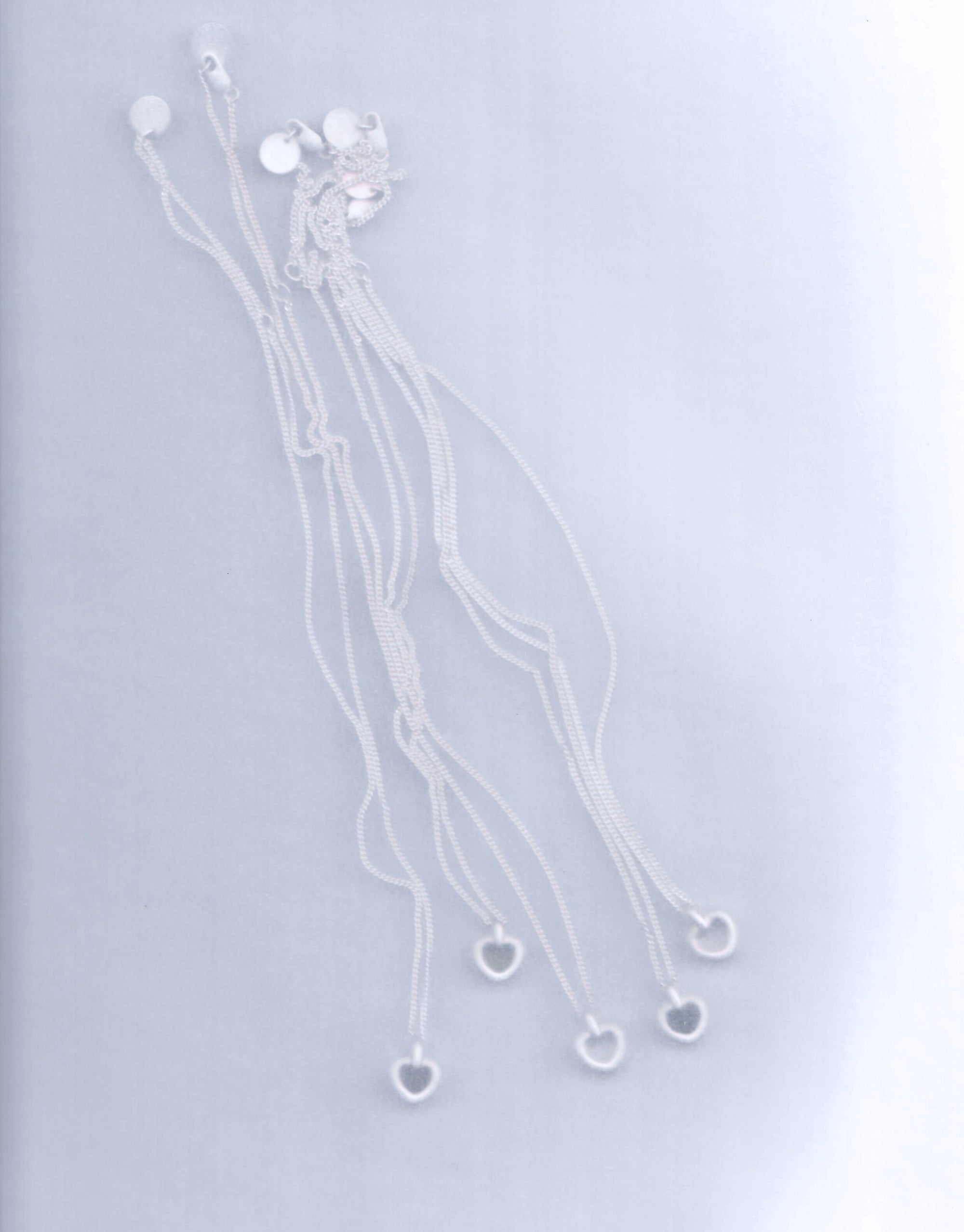 Heart shaped necklaces are display in soft toned background