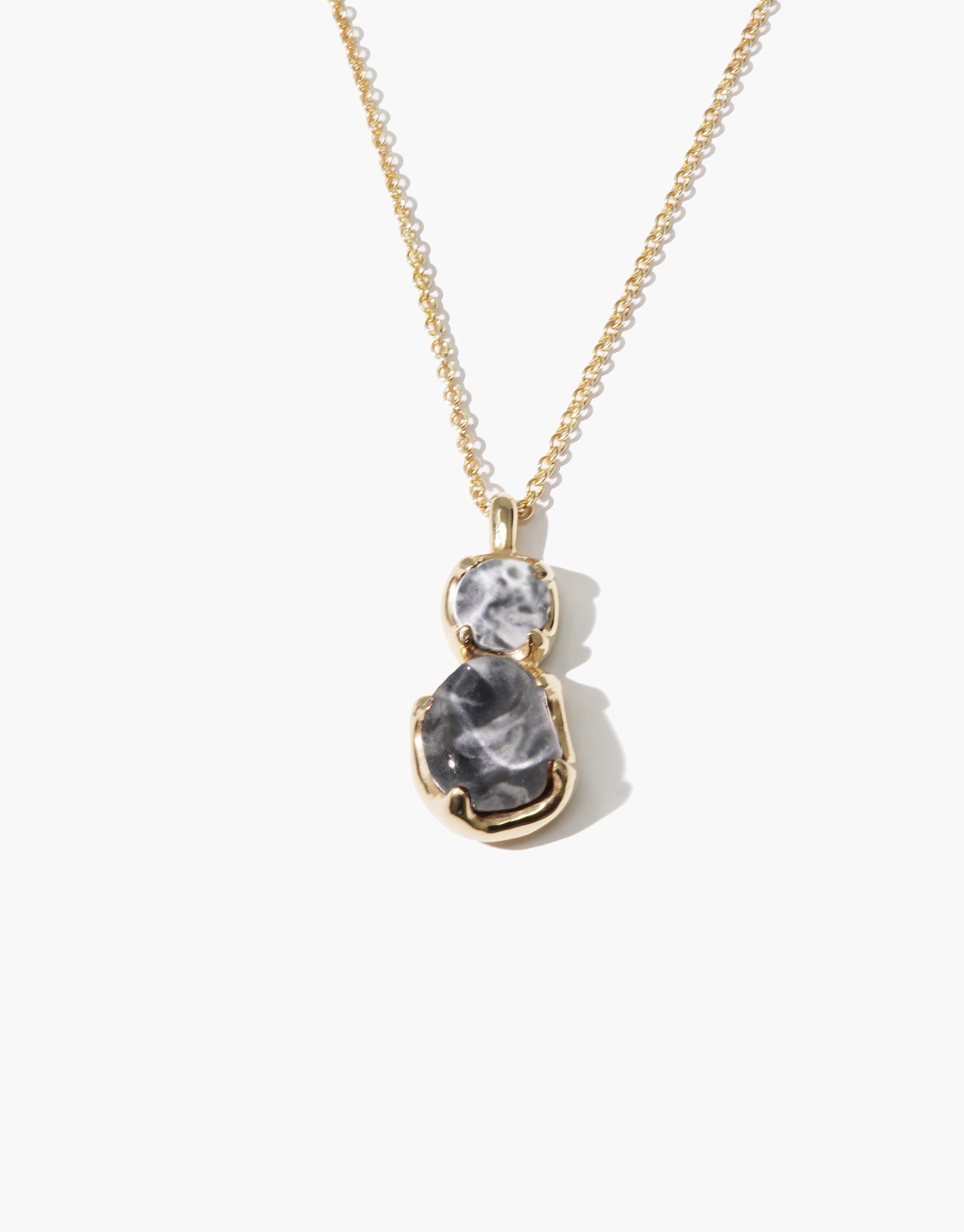 Duo Beam Necklace | Marble