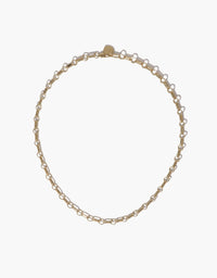 Elegant gold-tone chain necklace with delicate links, perfect for customizing with charms or wearing alone for a minimalist look. Versatile and stylish Icon Chain Necklace | A, ideal for creating unique personal style. CLED
