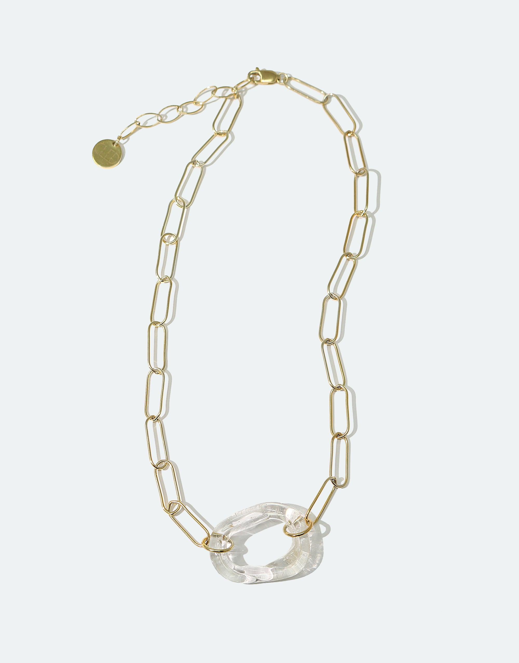 The Day Loop Necklace Clear Air / Gold Vermeil