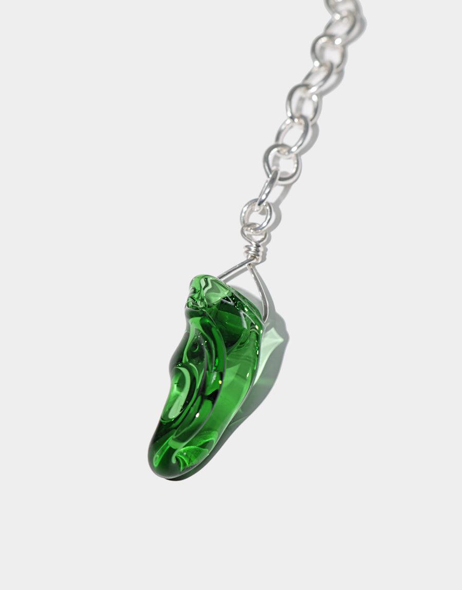 CLED Amorphous Half Chain Choker upcycled glass sterling silver from recycled glass sustainable jewelry